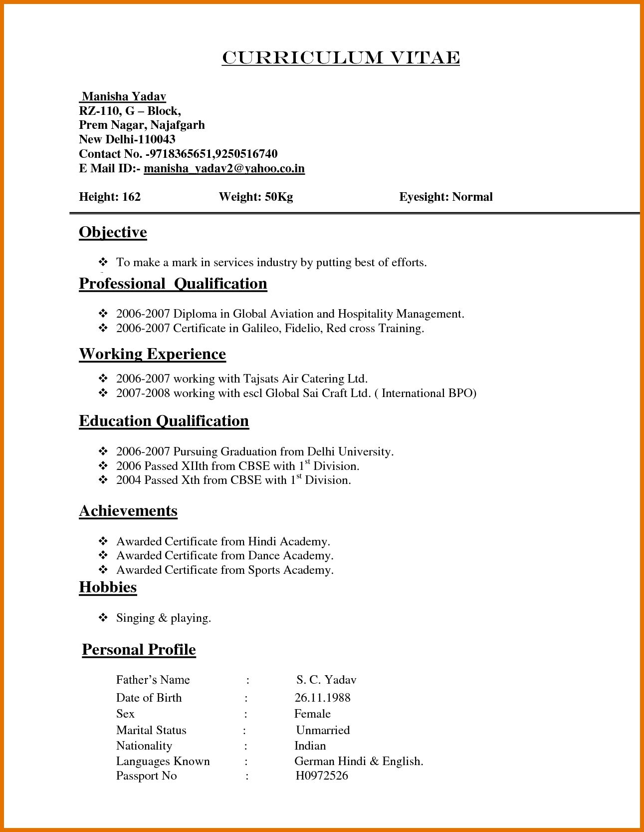Free Sample Resume and CVs post thumbnail image